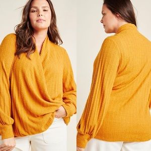 NWOT Anthropologie Rafela Hacci Surplice Top